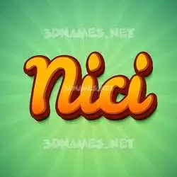 nici in Green Rays style - 3D name wallpaper