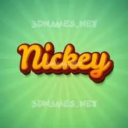 nickey in Green Rays style - 3D name wallpaper