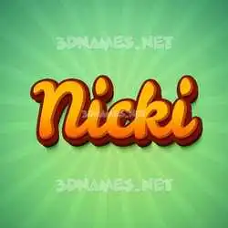 nicki in Green Rays style - 3D name wallpaper