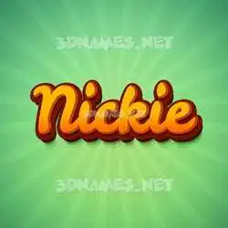 nickie in Green Rays style - 3D name wallpaper