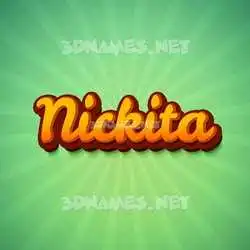 nickita in Green Rays style - 3D name wallpaper