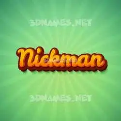 nickman in Green Rays style - 3D name wallpaper