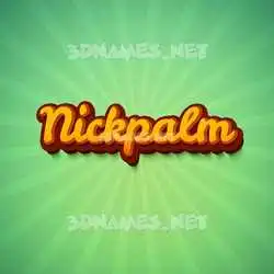 nickpalm in Green Rays style - 3D name wallpaper
