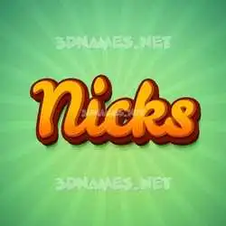 nicks in Green Rays style - 3D name wallpaper