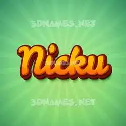 nicku in Green Rays style - 3D name wallpaper
