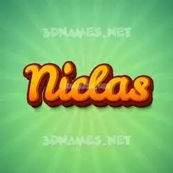 niclas in Green Rays style - 3D name wallpaper