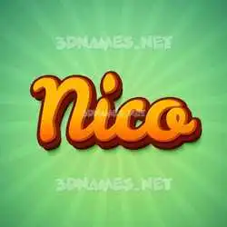 nico in Green Rays style - 3D name wallpaper