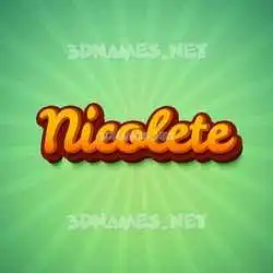 nicolete in Green Rays style - 3D name wallpaper