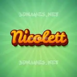 nicolett in Green Rays style - 3D name wallpaper