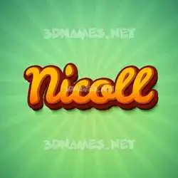 nicoll in Green Rays style - 3D name wallpaper