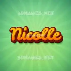nicolle in Green Rays style - 3D name wallpaper
