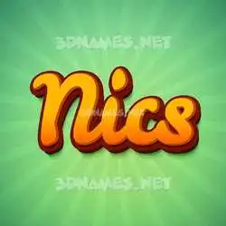 nics in Green Rays style - 3D name wallpaper