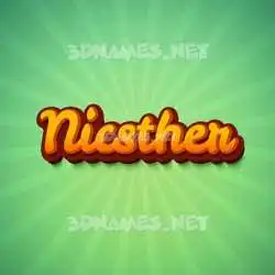 nicsther in Green Rays style - 3D name wallpaper