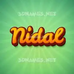 nidal in Green Rays style - 3D name wallpaper