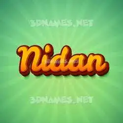 nidan in Green Rays style - 3D name wallpaper