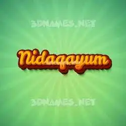 nidaqayum in Green Rays style - 3D name wallpaper