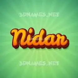 nidar in Green Rays style - 3D name wallpaper