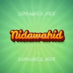 nidawahid in Green Rays style - 3D name wallpaper