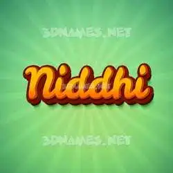 niddhi in Green Rays style - 3D name wallpaper