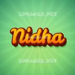 nidha in Green Rays style - 3D name wallpaper