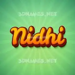 nidhi in Green Rays style - 3D name wallpaper