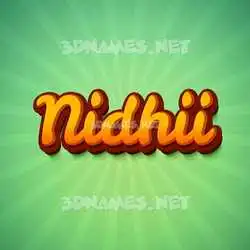 nidhii in Green Rays style - 3D name wallpaper