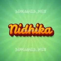 nidhika in Green Rays style - 3D name wallpaper