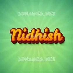 nidhish in Green Rays style - 3D name wallpaper