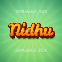 nidhu in Green Rays style - 3D name wallpaper