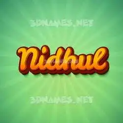 nidhul in Green Rays style - 3D name wallpaper