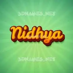 nidhya in Green Rays style - 3D name wallpaper