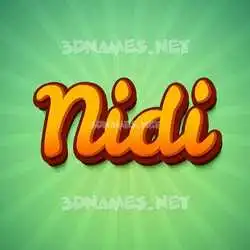 nidi in Green Rays style - 3D name wallpaper