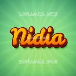 nidia in Green Rays style - 3D name wallpaper