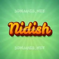 nidish in Green Rays style - 3D name wallpaper