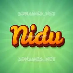 nidu in Green Rays style - 3D name wallpaper