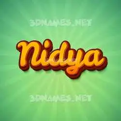 nidya in Green Rays style - 3D name wallpaper