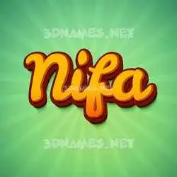 nifa in Green Rays style - 3D name wallpaper