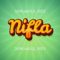 nifla in Green Rays style - 3D name wallpaper