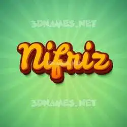nifriz in Green Rays style - 3D name wallpaper
