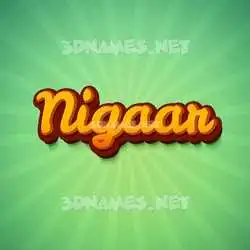 nigaar in Green Rays style - 3D name wallpaper