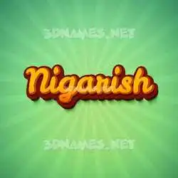 nigarish in Green Rays style - 3D name wallpaper