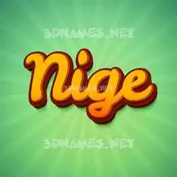 nige in Green Rays style - 3D name wallpaper