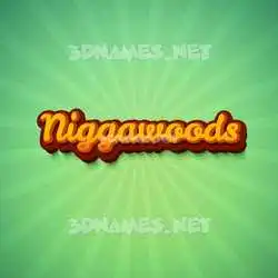 niggawoods in Green Rays style - 3D name wallpaper