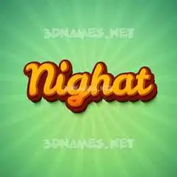 nighat in Green Rays style - 3D name wallpaper