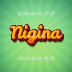 nigina in Green Rays style - 3D name wallpaper