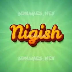 nigish in Green Rays style - 3D name wallpaper