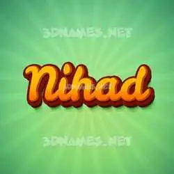 nihad in Green Rays style - 3D name wallpaper