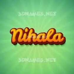 nihala in Green Rays style - 3D name wallpaper