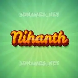 nihanth in Green Rays style - 3D name wallpaper