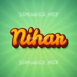nihar in Green Rays style - 3D name wallpaper